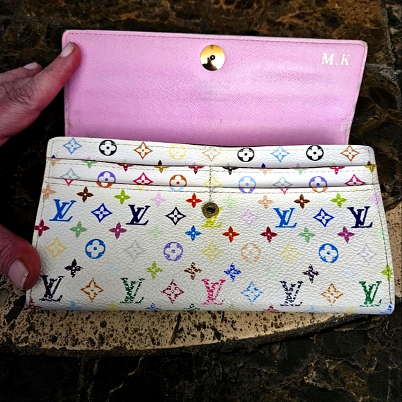 Louis Vuitton White Multicolor Murakami Continental Long Wallet Pink Interior MK - Picture 6 of 16